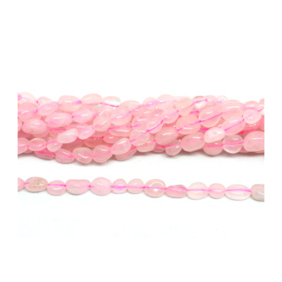 Rose Quartz polished nugget 6x8mm strand approx 55 beads