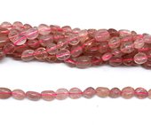 Strawberry Quartz polished nugget 6x8mm strand approx 47 beads-beads incl pearls-Beadthemup