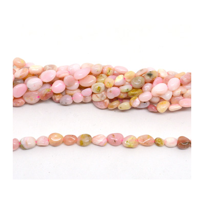 Pink Opal polished nugget 8x10mm strand approx 46 beads