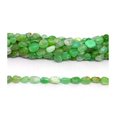 Chrysoprase polished nugget 6x8mm strand approx 48 beads