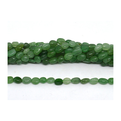 Green Aventurine polished nugget 6x8mm strand approx 45 beads