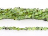 Prehnite polished nugget 6x8mm strand approx 46 beads-beads incl pearls-Beadthemup