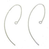 Sterling Silver Sheppard 50mm 0.8mm thick 1 pair-findings-Beadthemup