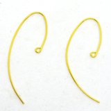 Sterling Silver gold plate Sheppard 50mm 0.8mm thick 1 pair-findings-Beadthemup