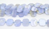 Blue Lace Agate Fac.Flat Rectangle 22x16mm strand 20 beads-beads incl pearls-Beadthemup