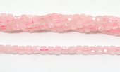 Rose Quartz Fac.Cube 5mm Strand 74 beads-beads incl pearls-Beadthemup