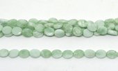 Green Angelite Fac.flat oval 8x10mm strand 40 beads  -beads incl pearls-Beadthemup
