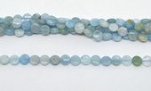Aquamarine Fac.Flat round 6mm strand 65 beads-beads incl pearls-Beadthemup