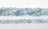 Aquamarine Fac.Flat round 10mm strand 40 beads-beads incl pearls-Beadthemup