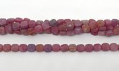 Ruby Fac.Flat Square 6mm strand 67 beads-beads incl pearls-Beadthemup