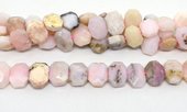Pink Opal  Fac.Flat Rectangle 140x14mm strand 37 beads-beads incl pearls-Beadthemup