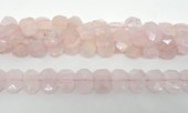 Rose Quartz  Fac.Flat Rectangle 140x14mm strand 37 beads-beads incl pearls-Beadthemup