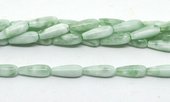 Green Angelite Pol.Teardrop 6x16mm strand 24 beads-beads incl pearls-Beadthemup