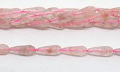 Rose Quartz Fac.Teardrop 8x20mm strand 20 beads-beads incl pearls-Beadthemup