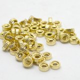 14k gold filled Rondel Corrugated 4mm 6 pack-findings-Beadthemup