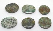 Chrysocolla flat oval approx 40x30mm EACH BEAD-beads incl pearls-Beadthemup