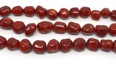 Coral Red side drill nugget 16x20mm str 24 beads-beads incl pearls-Beadthemup