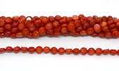 Coral Red coin 8mm str 50 beads-beads incl pearls-Beadthemup