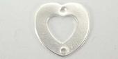 Sterling Silver Connecter Heart Flat 12mm 2 hole 2 pack-findings-Beadthemup