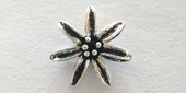 Sterling Silver Bead Flower 13mm 7 Petal 2 pack-findings-Beadthemup