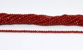 Red Coral Faceted Round 3mm 168 Beads-beads incl pearls-Beadthemup