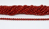 Red Coral Faceted Round 6mm 65 Beads-beads incl pearls-Beadthemup