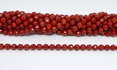 Red Coral Faceted Round 8mm 48 Beads-beads incl pearls-Beadthemup