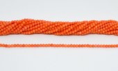 Orange Coral round 3mm strand 130 beads-beads incl pearls-Beadthemup