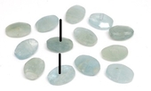 Aquamarine Side drill Oval 10x14mm EACH BEAD-beads incl pearls-Beadthemup