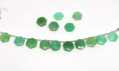Chrysoprase top drill Hexagon 10mm EACH BEAD-beads incl pearls-Beadthemup