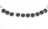 Black Spinel top drill Hexagon 10mm EACH BEAD-beads incl pearls-Beadthemup