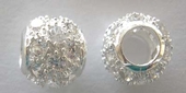Sterling Silver Bead Round CZ 10mm 4.7mm hole-findings-Beadthemup