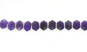 Amethyst  Side drill Hexagon 10x15mm EACH bead-beads incl pearls-Beadthemup