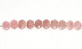Pink Opal  Side drill Hexagon 10x15mm EACH bead-beads incl pearls-Beadthemup