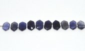 Iolite Side drill Hexagon 10x15mm EACH bead-beads incl pearls-Beadthemup
