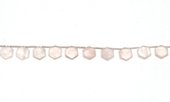 Rose Quartz top drill Hexagon 10mm EACH BEAD-beads incl pearls-Beadthemup