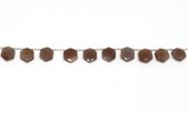 Brown Moonstone top drill Hexagon 10mm EACH BEAD-beads incl pearls-Beadthemup