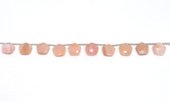 Pink Opal top drill Hexagon 10mm EACH BEAD-beads incl pearls-Beadthemup