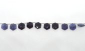 Iolite top drill Hexagon 10mm EACH BEAD-beads incl pearls-Beadthemup