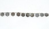 Grey Moonstone top drill Hexagon 10mm EACH BEAD-beads incl pearls-Beadthemup