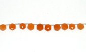 Peach Aventurine top drill Hexagon 10mm EACH BEAD-beads incl pearls-Beadthemup