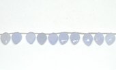 Natural Chalcedony 12x16 mm shield EACH BEAD-beads incl pearls-Beadthemup
