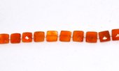 Carnelian Faceted Square 8-9mm EACH BEAD-beads incl pearls-Beadthemup
