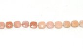 Pink Opal Faceted Cushion 8-9mm EACH BEAD-beads incl pearls-Beadthemup