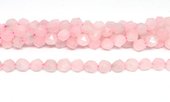 Rose Quartz Fac.Diamond cut 8mm str 44 beads-beads incl pearls-Beadthemup
