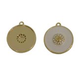 Gold Plated enamel Pendant 14x12mm 2 PACK-findings-Beadthemup