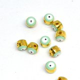 Evil Eye Glass gold plated bead lt blue 5mm 10 pack-beads incl pearls-Beadthemup