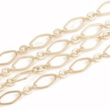 Brass 18K Gold Plated Chain 9x4.5x0.4mm Per meter-findings-Beadthemup