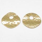 Brass 18K Gold Plated Pendant hollow teardrop 23mm 2 PACK-findings-Beadthemup