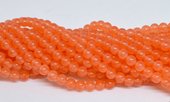 Jade Dyed Orange 6mm strand 62 beads-beads incl pearls-Beadthemup